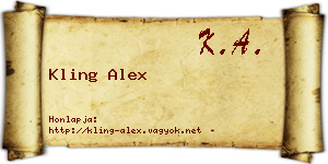 Kling Alex névjegykártya