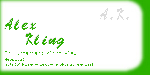 alex kling business card